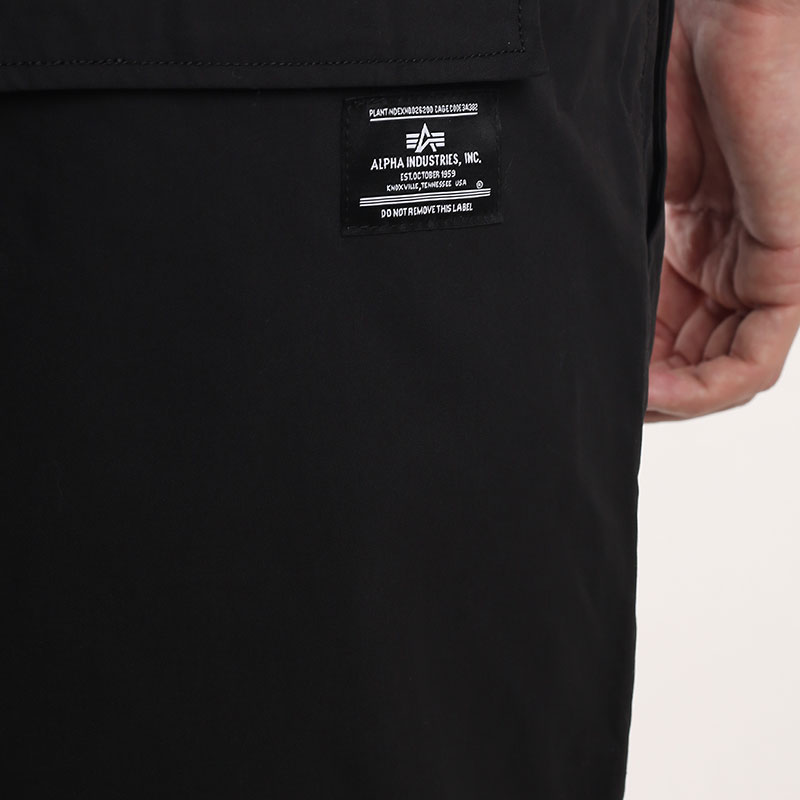 мужские черные шорты  Alpha Industries Belted Pull On Short MBB53002C1-black - цена, описание, фото 6